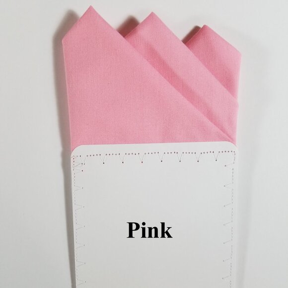 NEW Pink 100% Cotton Pre-Folded Pocket Square Handkerchief Insert - Picture 3 of 7